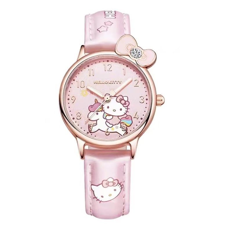 OVOTOUMI - Reloj Kuromi Correa Magnética Piedras preciosas-Rosa