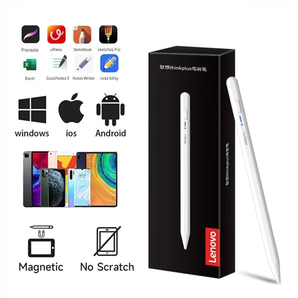 LENOVO - lenovo-lápiz óptico universal thinkplus bp16 lápiz táctil Y Estuche