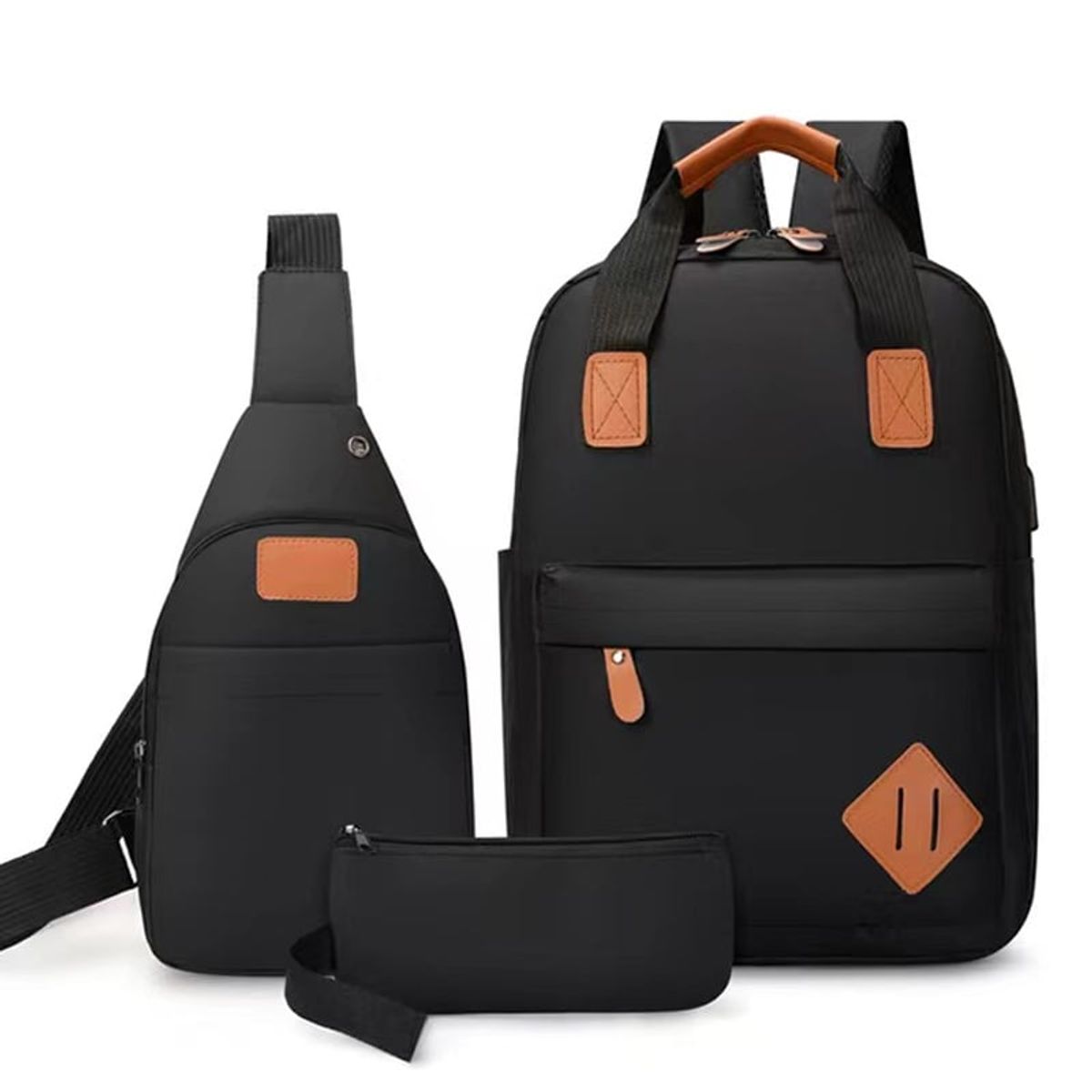 BRO TOUMI - Mochilas Backpack Impermeable Puerto Usb Set 3 in 1