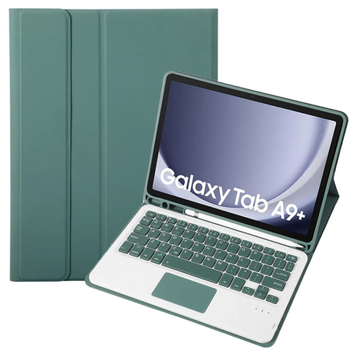 RENVMEXY - Touch Bluetooth Teclado A09B-A Verde Oscuro Para Samsung Tab A9 Plus