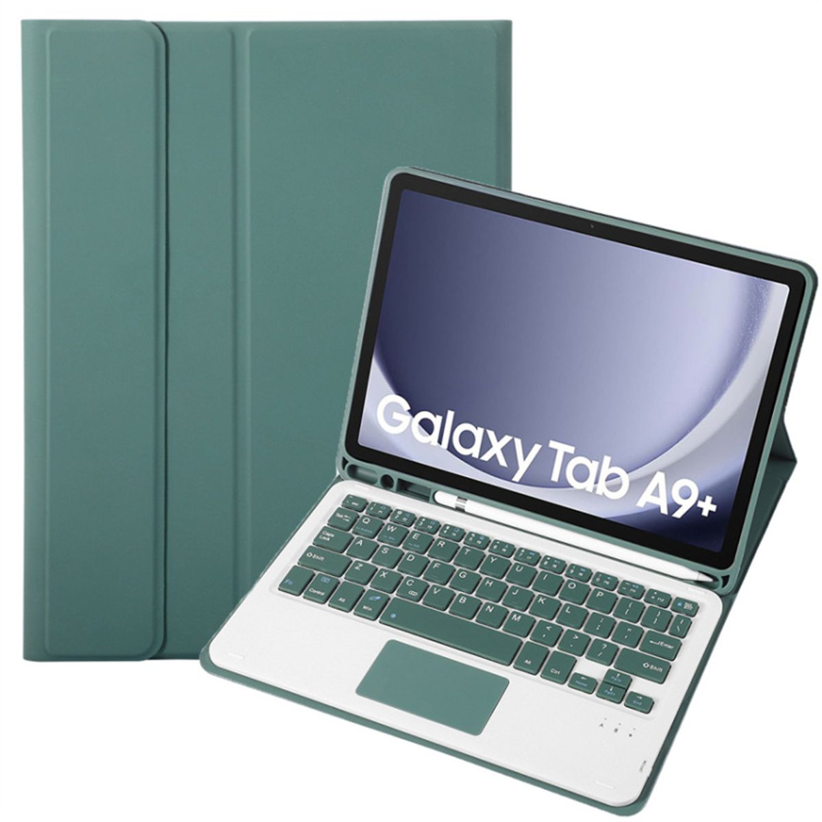 RENVMEXY - Touch Bluetooth Teclado A09B-A Verde Oscuro Para Samsung Tab A9 Plus