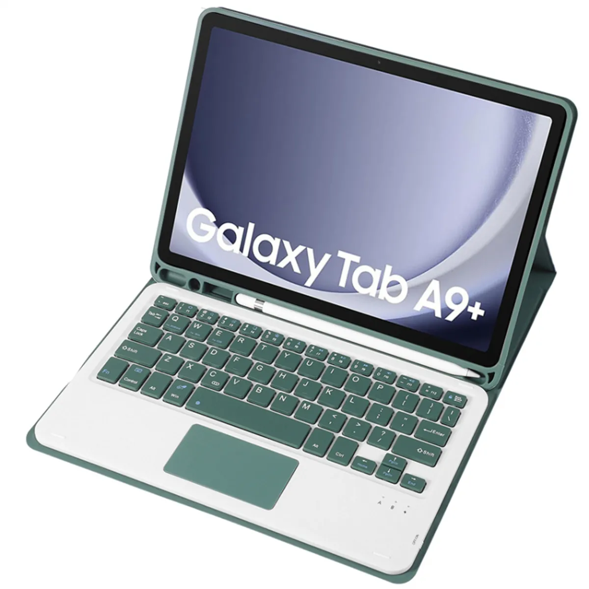 RENVMEXY - Touch Bluetooth Teclado A09B-A Verde Oscuro Para Samsung Tab A9 Plus