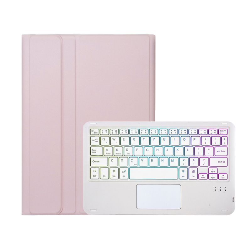 RENVMEXY - Teclado Bluetooth Táctil RGB A09B-AS Rosa para Samsung Tab A9 Plus