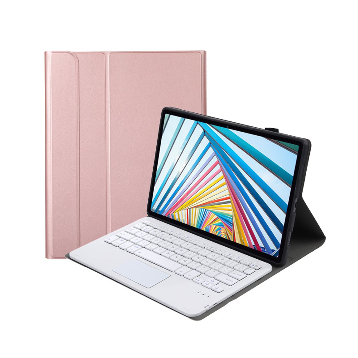 RENVMEXY - Teclado Bluetooth Táctil AK10-A Oro Rosa Para Lenovo M10 Plus 103