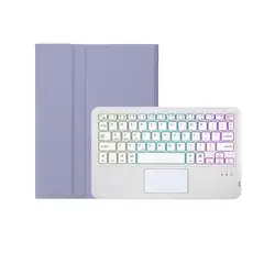 RENVMEXY - Teclado Bluetooth Táctil RGB A09B-AS Morado para Samsung Tab A9 Plus