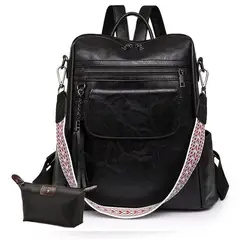 BRO TOUMI - 2 En 1 Mochila Cartera MOVAC Urban Chic Cuero PU Mujer a la Moda-HD