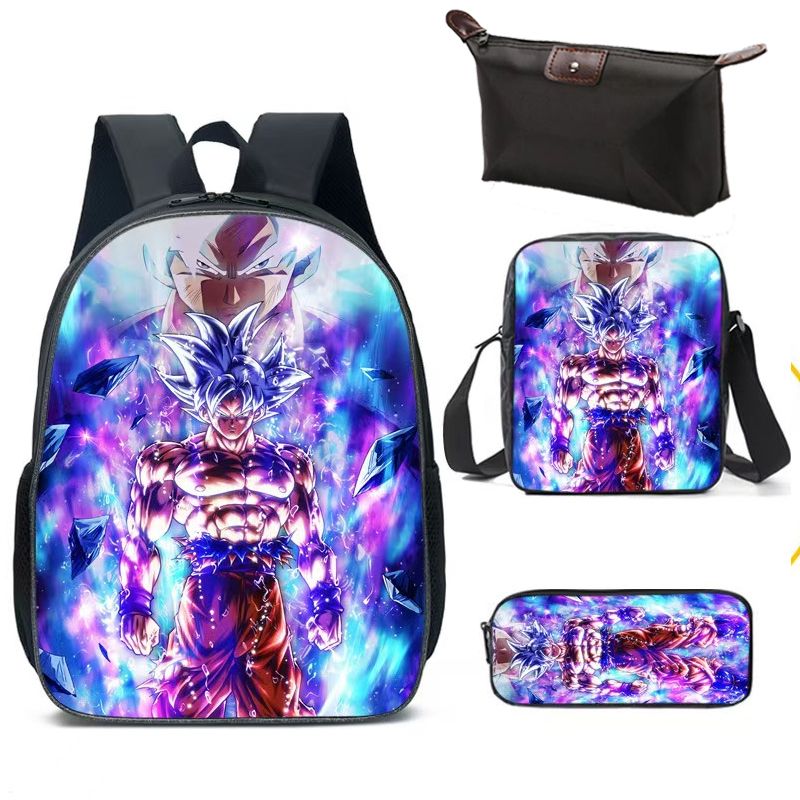 BRO TOUMI - 4 en 1 Mochila Infantil DragonBall Lonchera Estuche-Negro