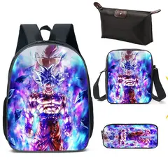 BRO TOUMI - 4 en 1 Mochila Infantil DragonBall Lonchera Estuche-Negro