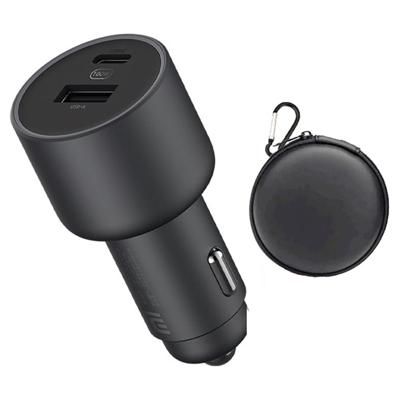 XIAOMI - Cargador Rápido de celular para Auto Xiaomi 100w Negro y Estuche