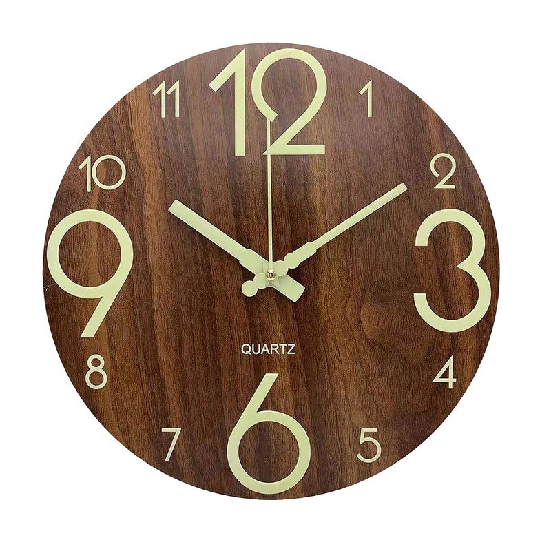 GENERICO - Reloj De Pared Luminoso De 30cm Reloj Pared Digital-Marron