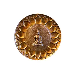 GENERICO - Placa Decorativa Buda Dorado Con Flor De Loto