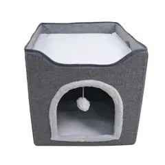 ALPHA - Cama Mascota Soft Confort Plegable Con Techo