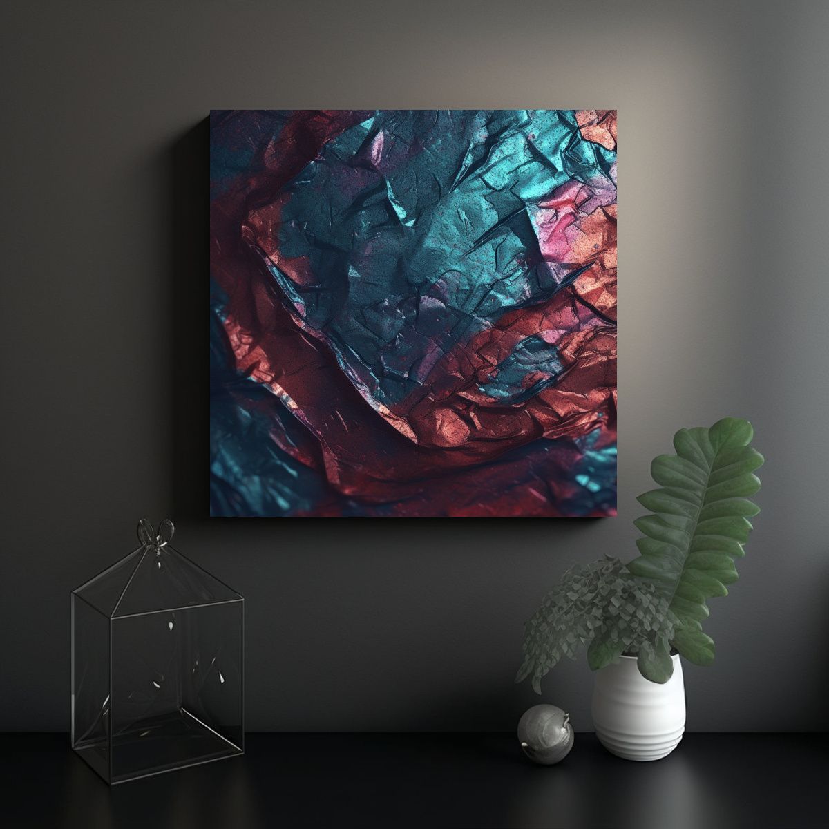 GENERICO - Cuadro Decorativo Tela Canvas Textura Papel 50x50 Cm