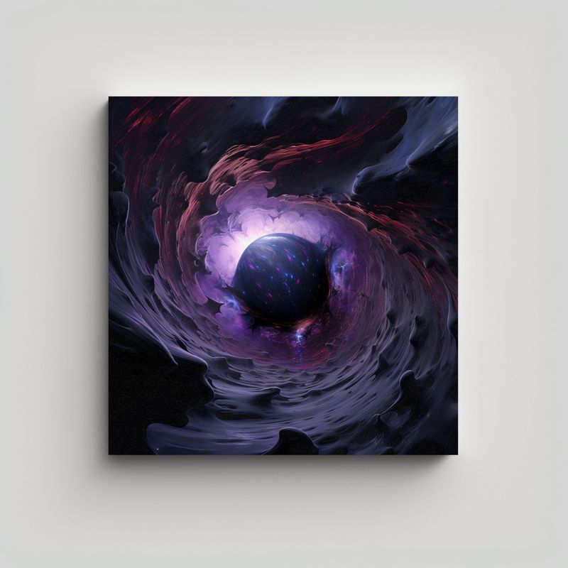 GENERICO - Cuadro Inspiración Planetaria Agujero Negro 90x90 Cm