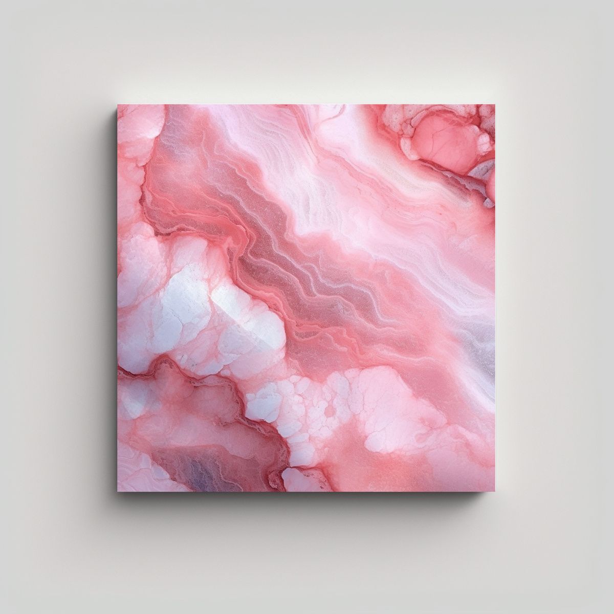 GENERICO - Cuadro Abstracto En Mármol Rosa Para Decoración 70x70 Cm