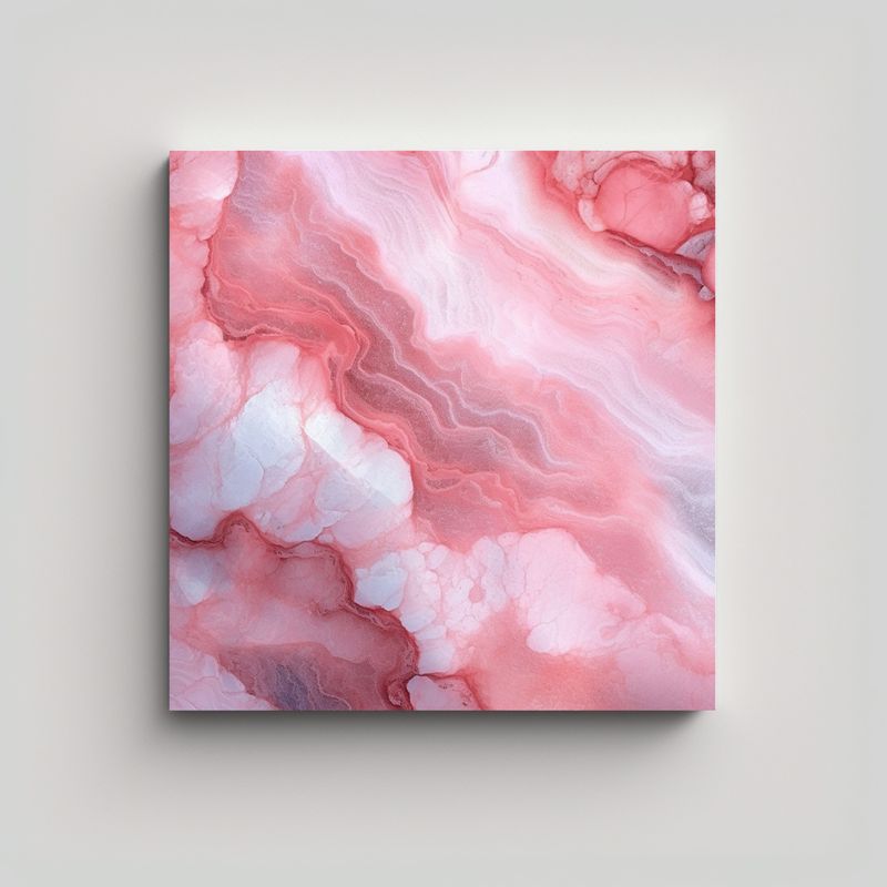 GENERICO - Cuadro Abstracto En Mármol Rosa Para Decoración 60x60 Cm