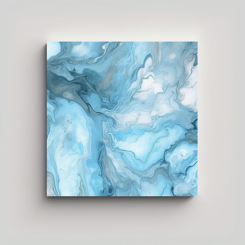 GENERICO - Pintura Decorativa Mármol Azul Claro Movimiento 70x70 Cm