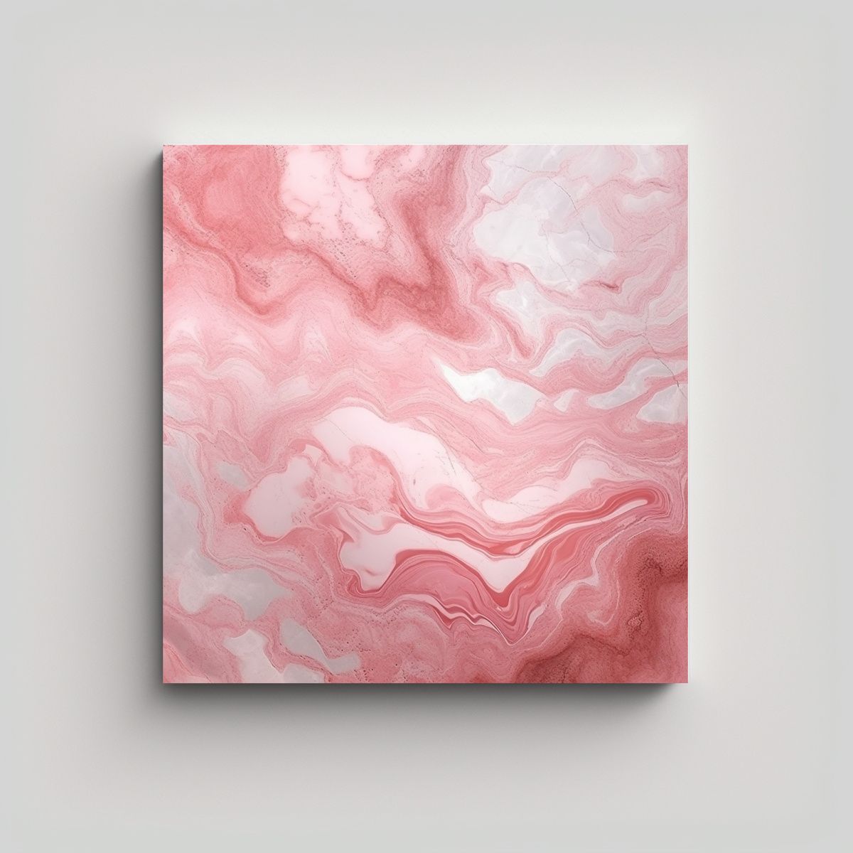 GENERICO - Pintura Acuarela Mármol Rosa Realista Para 50x50 Cm