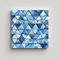 GENERICO - Cuadro Moderno Lienzo Azul Negro Cuadrados Y 90x90 Cm