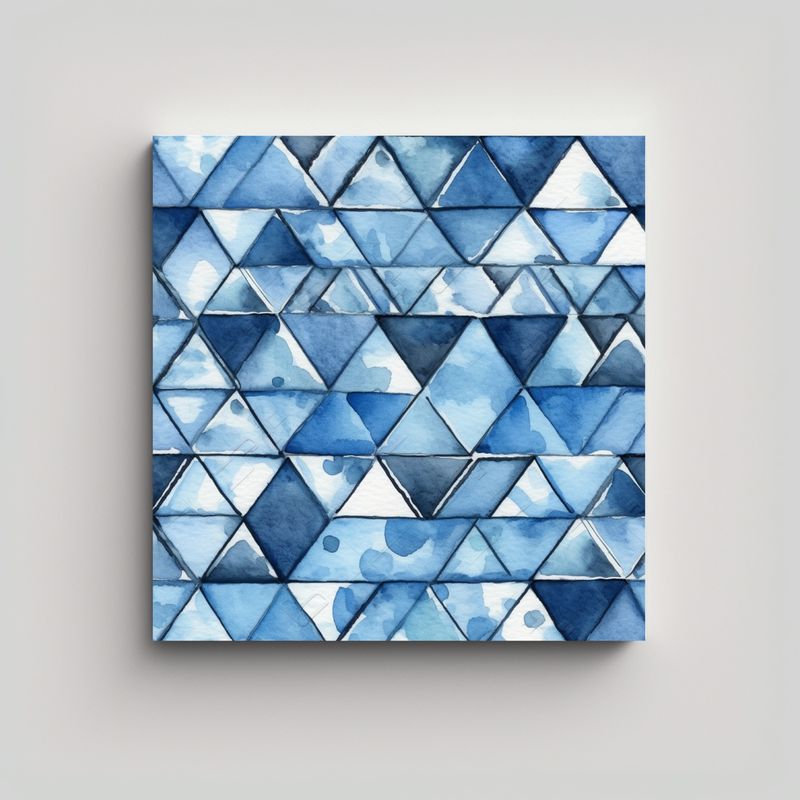 GENERICO - Cuadro Moderno Lienzo Azul Negro Cuadrados Y 70x70 Cm