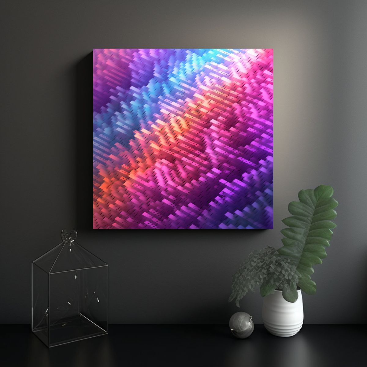 GENERICO - Lienzo De Tela Clásico Y2k Estilo Rosa Azul 80x80 Cm