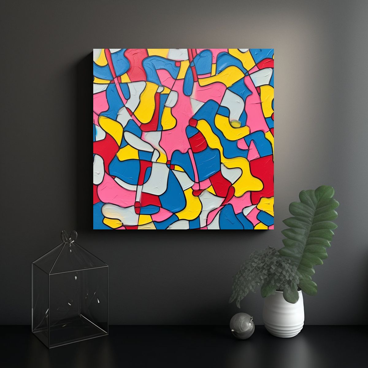 GENERICO - Pintura Airbrush Minimalista Moderna Que Expresa 90x90 Cm