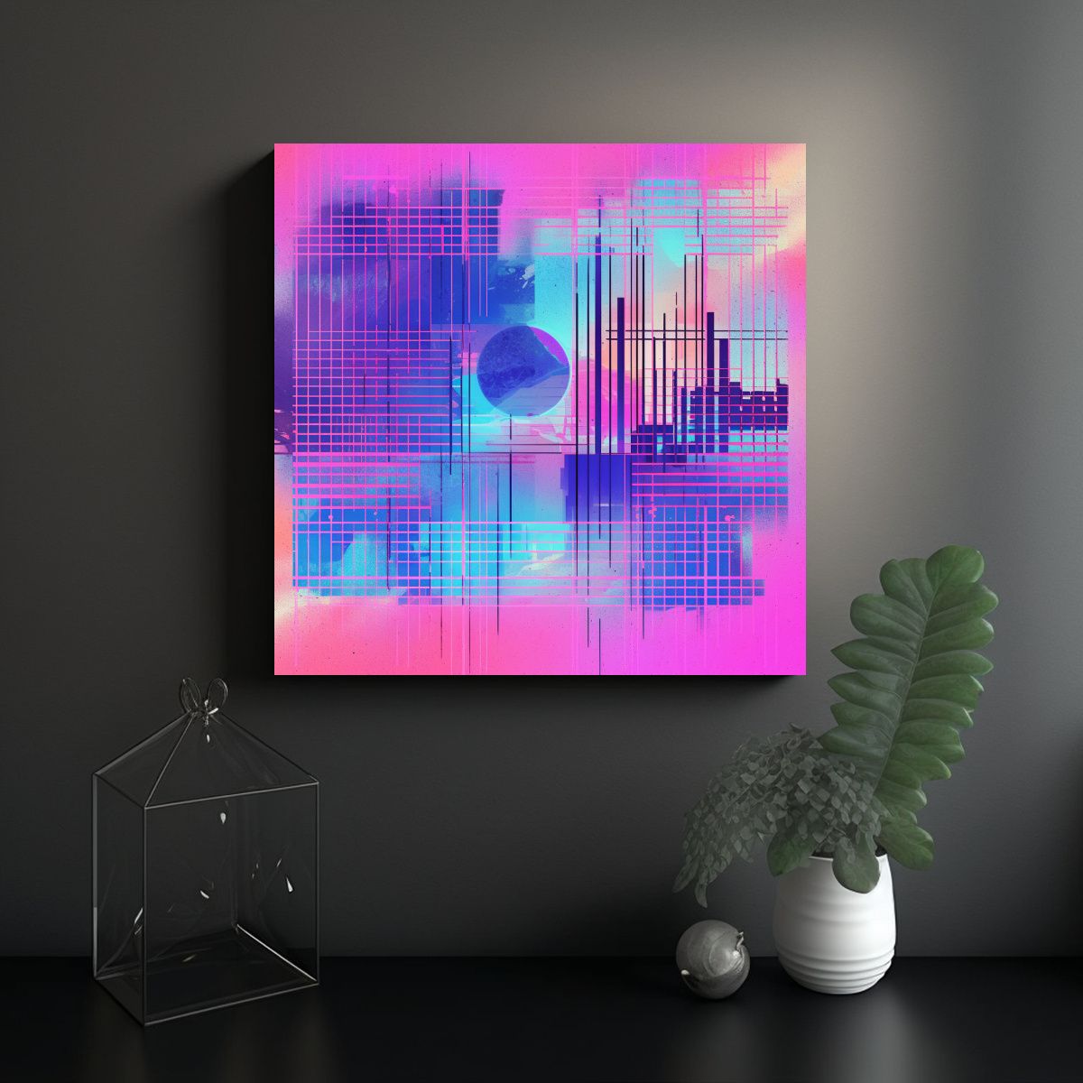 GENERICO - Cuadros Decorativos Con Estilo Retro De Los 80 En 80x80 Cm