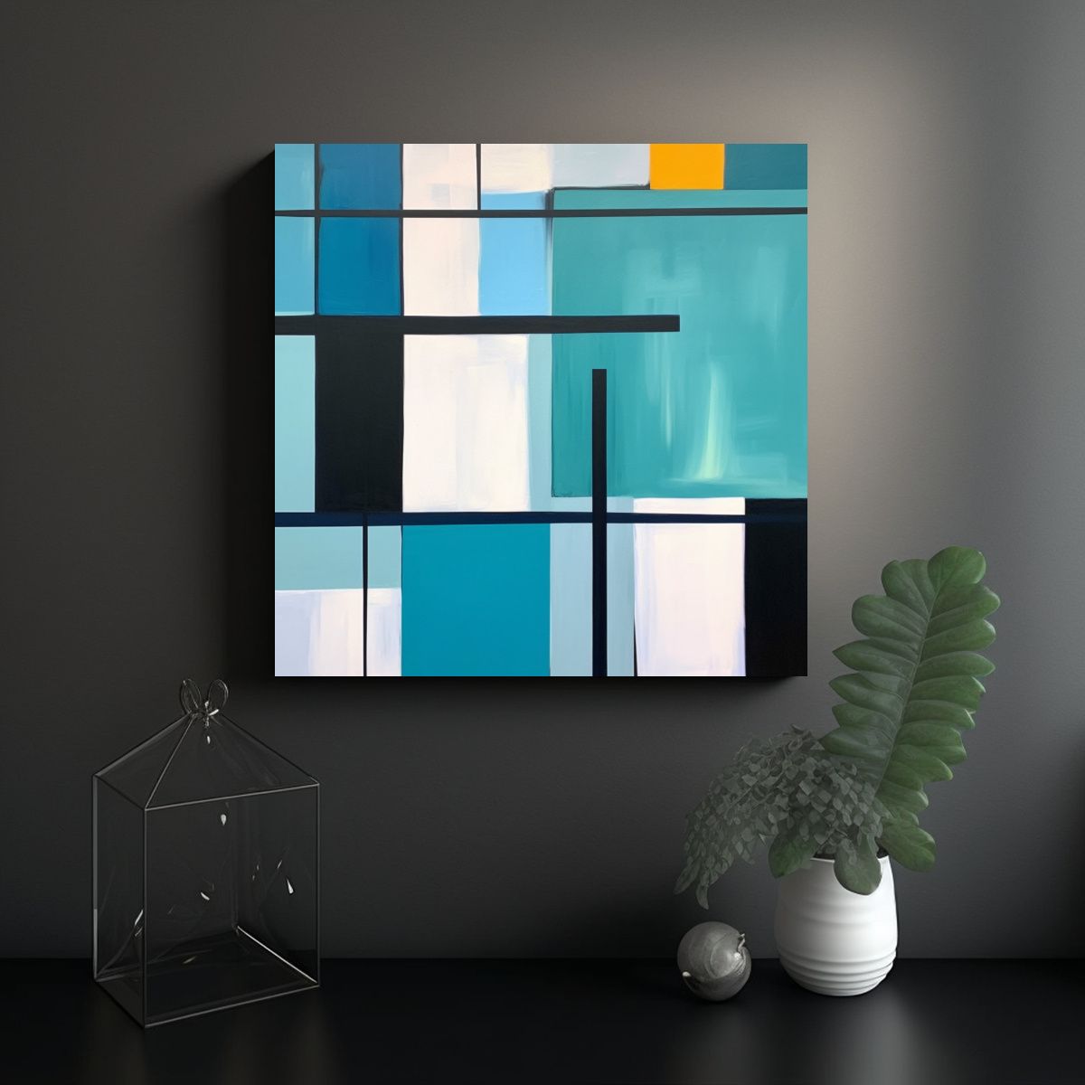 GENERICO - Pintura Abstracta Minimalista En Lienzo 50x50 Cm