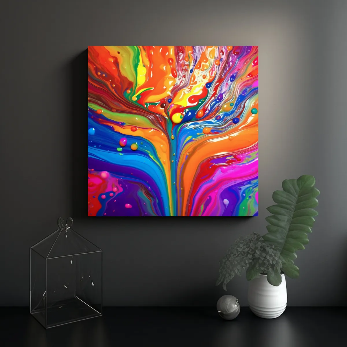 GENERICO - Pinturas Decorativas Inspiradas En El Arcoíris 80x80 Cm