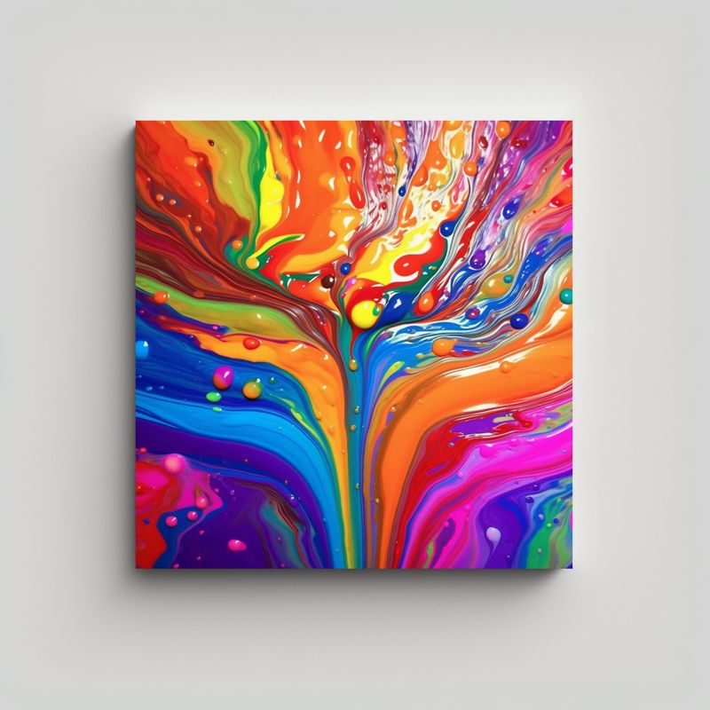 GENERICO - Pinturas Decorativas Inspiradas En El Arcoíris 60x60 Cm