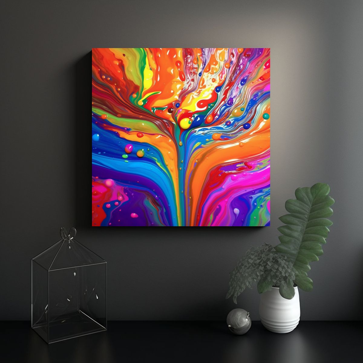 GENERICO - Pinturas Decorativas Inspiradas En El Arcoíris 50x50 Cm