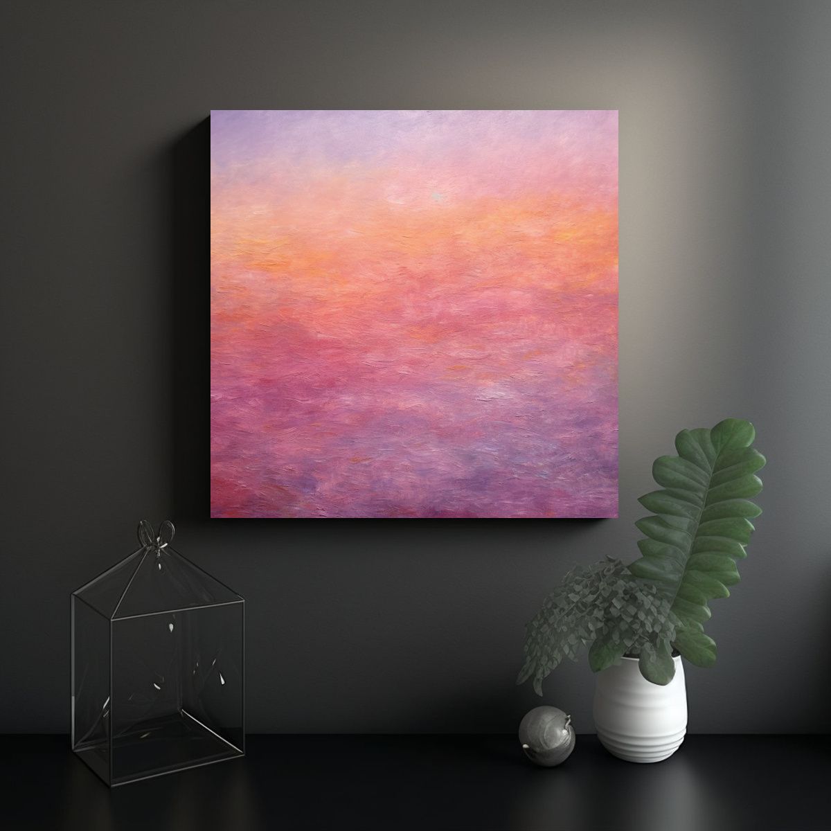 GENERICO - Cuadro Decorativo Reflejo Monet Transición Suave 70x70 Cm