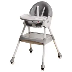 ALPHA - Silla Comer Bebe Doble Altura Safe Baby Gris