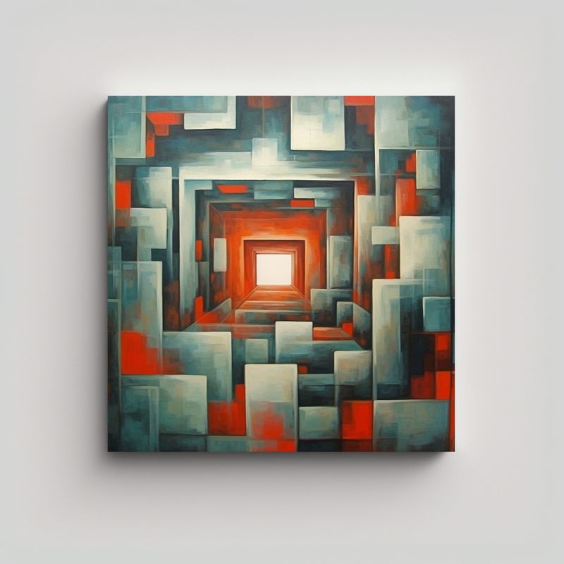 GENERICO - Cuadro Decorativo Abstracto En Bastidor 60x60 Cm