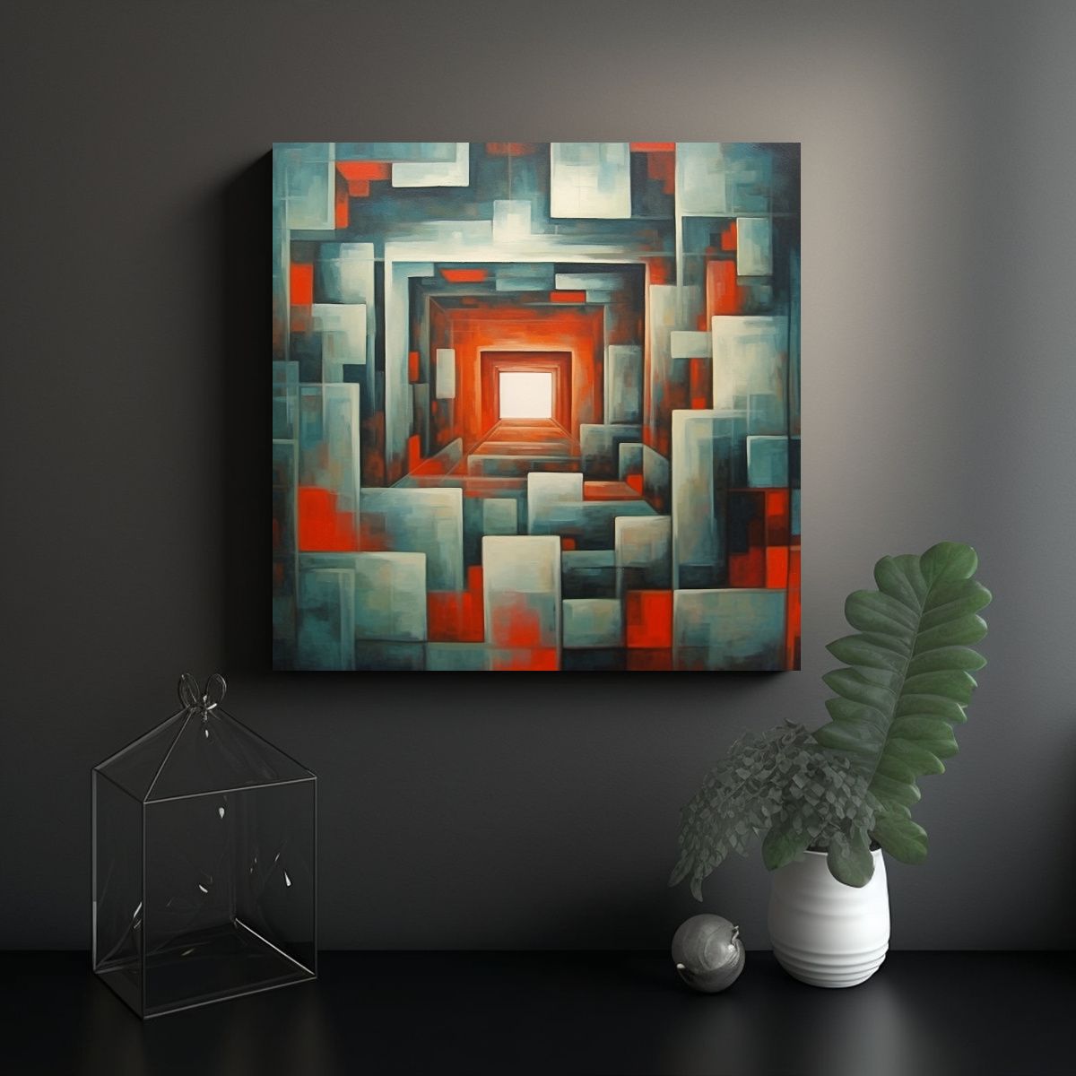 GENERICO - Cuadro Decorativo Abstracto En Bastidor 50x50 Cm