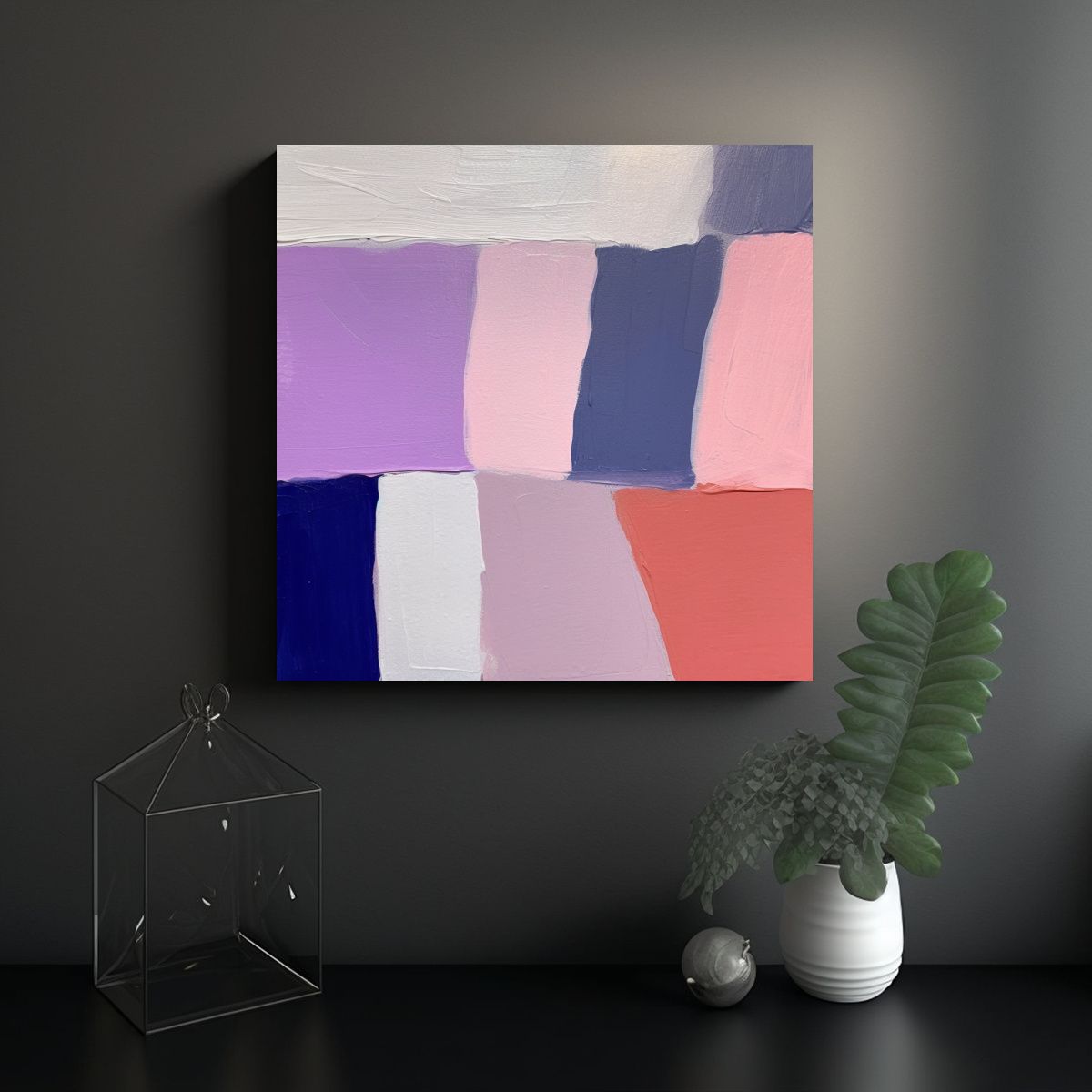 GENERICO - Pintura Abstracta Clásica Moderna En óleo Sobre 90x90 Cm