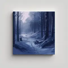 GENERICO - Lienzo Bosque Nevado Creatividad Líneas Finas 50x50 Cm