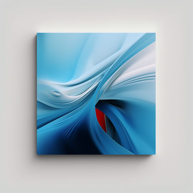 GENERICO - Cuadro Acuarela Abstracto Simetría Azul Cielo 8K 90x90 Cm