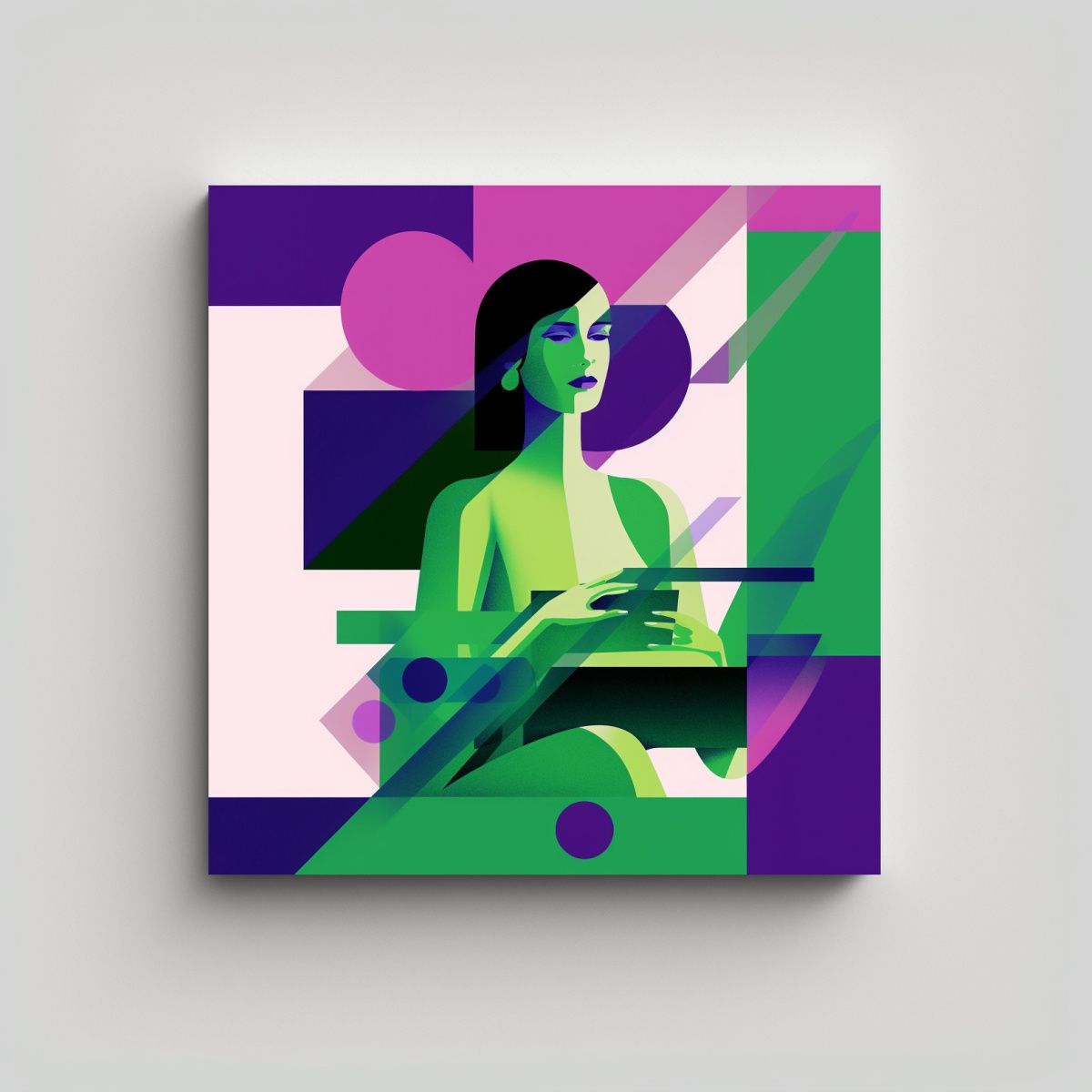 GENERICO - Pintura Arte Simple Sobre Poder Femenino En 90x90 Cm
