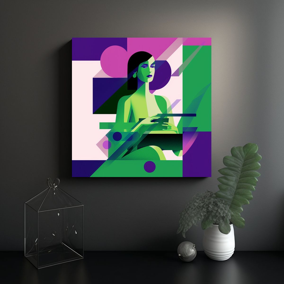 GENERICO - Pintura Arte Simple Sobre Poder Femenino En 90x90 Cm