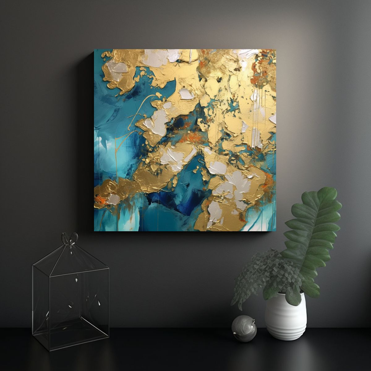 GENERICO - Pinturas Abstractas Modernas De Florida Con 90x90 Cm