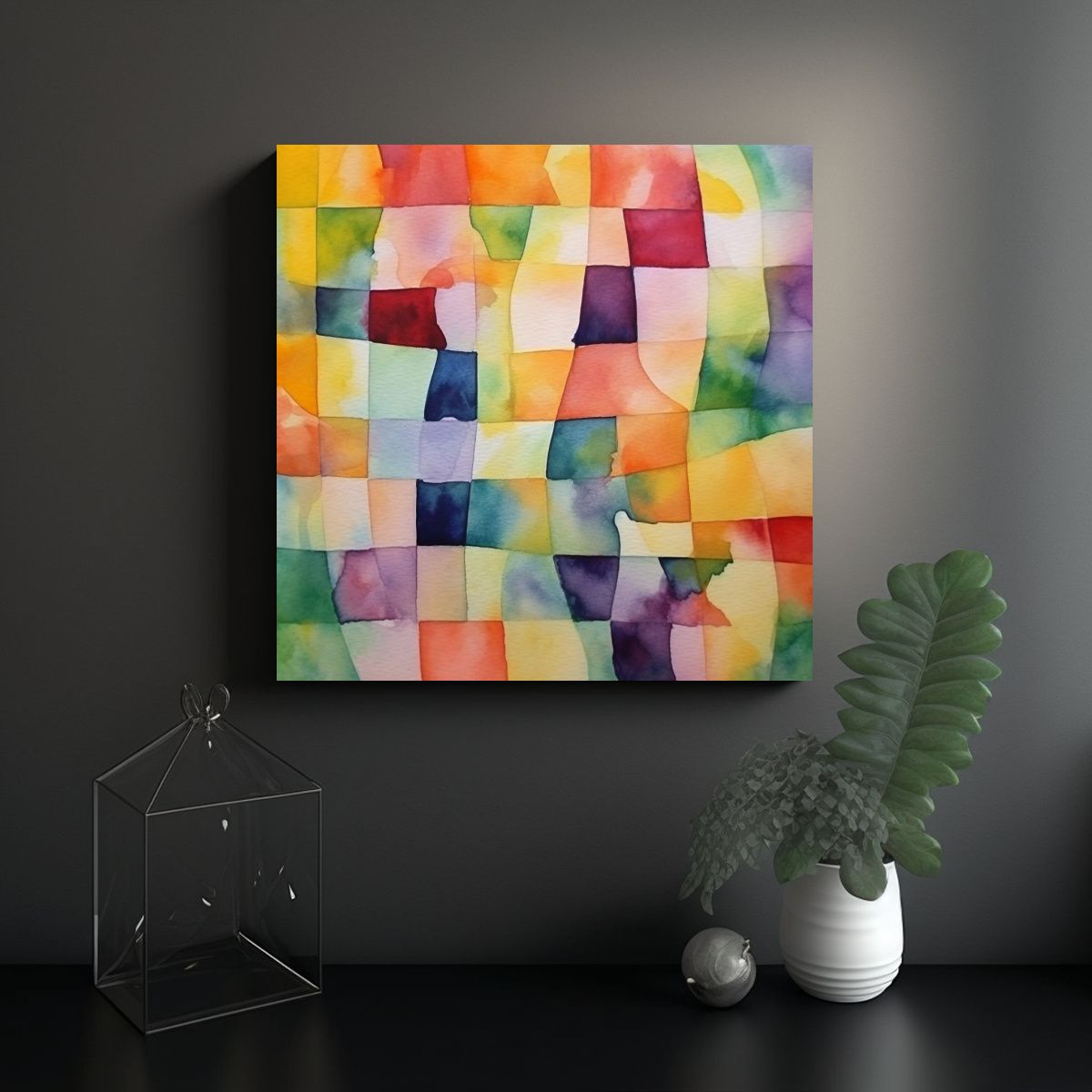 GENERICO - Pintura Decorativa En Acuarela Basada En Armonía 50x50 Cm