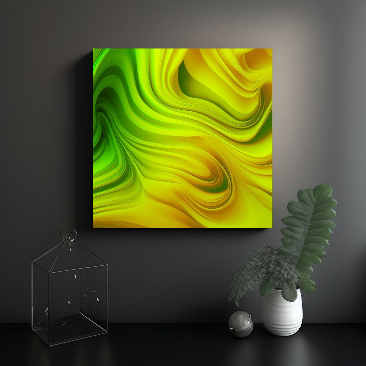 GENERICO - Cuadro Decorativo Con Diseño De Gradiente ácido 90x90 Cm