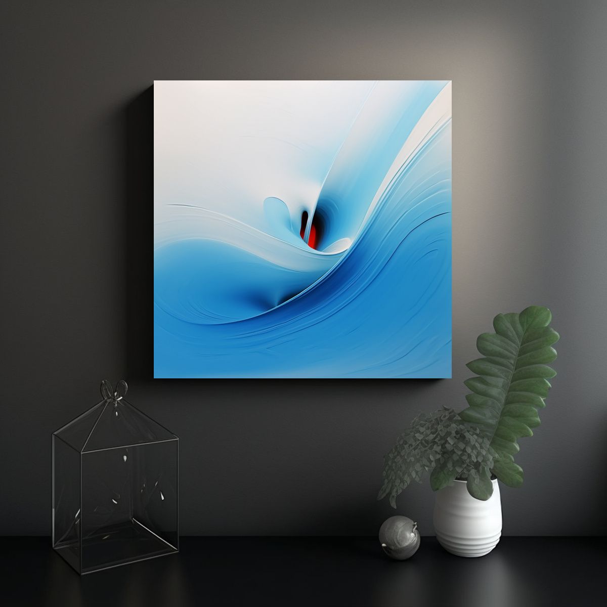 GENERICO - Cuadro Arte Gráfico Abstracción Simple Cielo 80x80 Cm