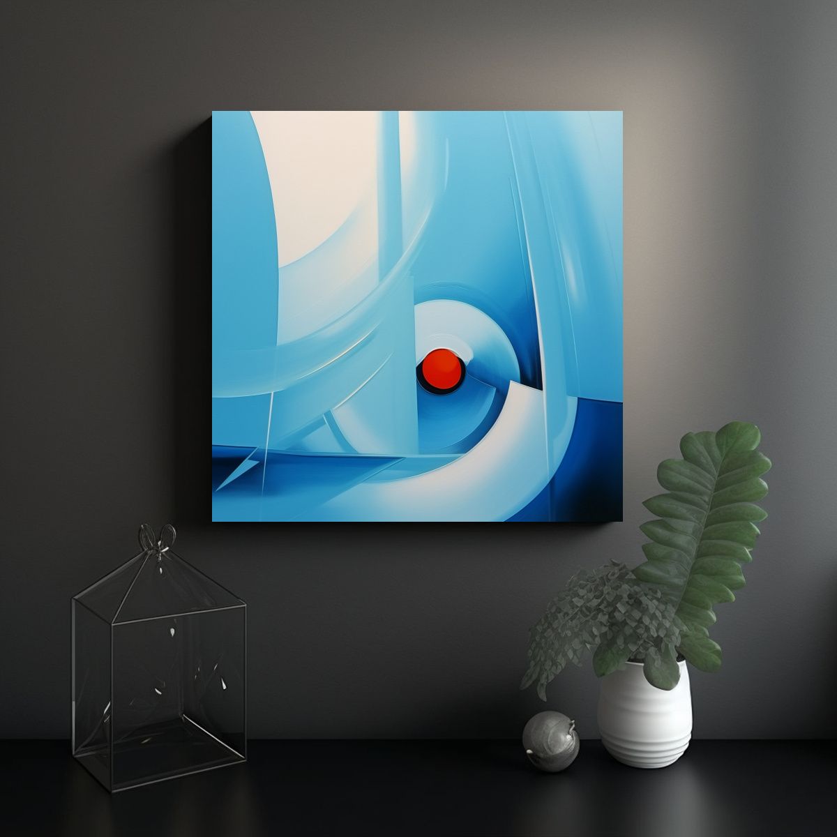 GENERICO - Cuadro Abstracto Inspirador Para Comedor En Tonos 60x60 Cm