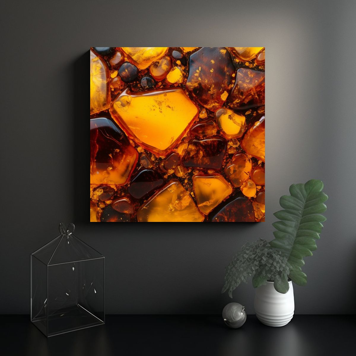 GENERICO - Pintura Decorativa Acuarela Amarilla Y Naranja 50x50 Cm