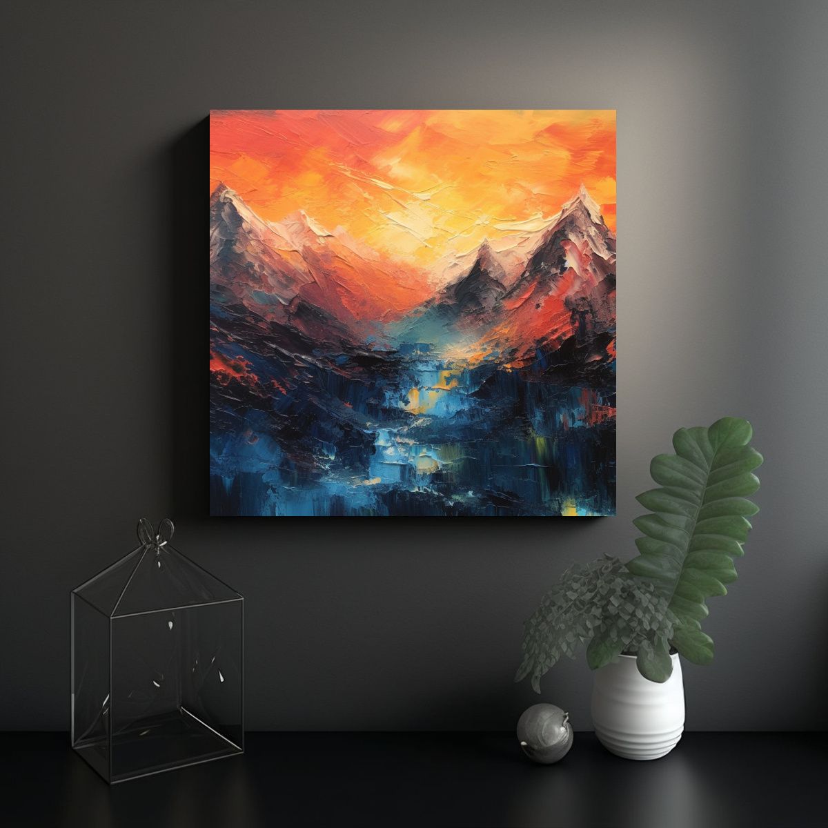 GENERICO - Pintura Paisajística Impresionista De Una 90x90 Cm