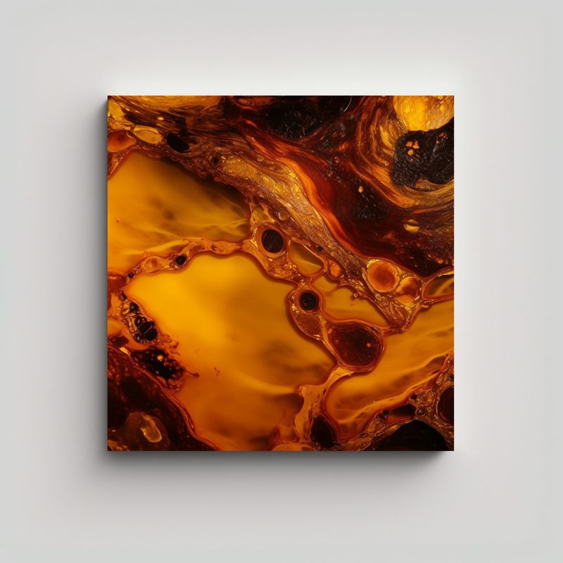 GENERICO - Pintura De Pared Abstracta En Amarillo Y Naranja 50x50 Cm