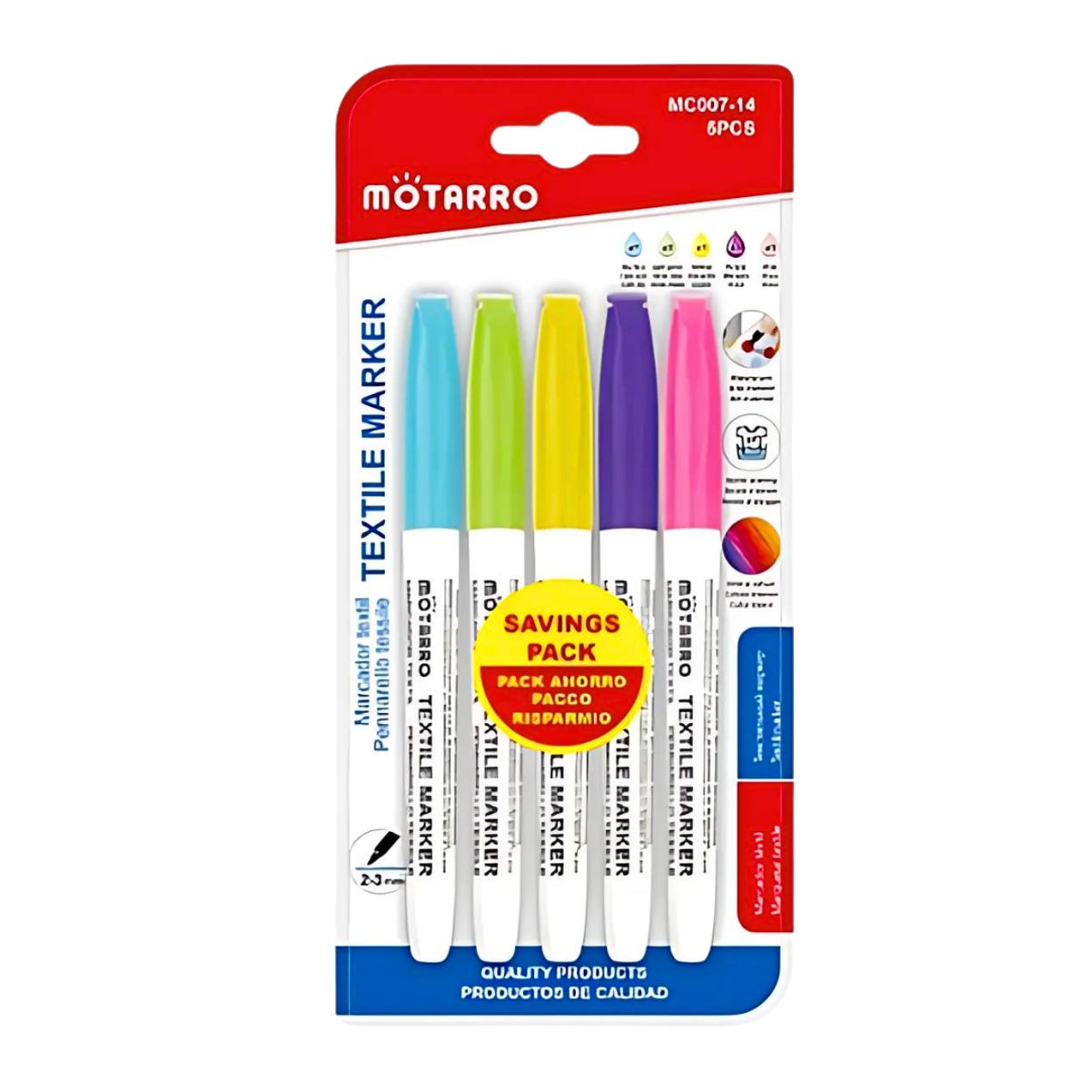 GENERICO - Plumones Para Tela Rotuladores Textil Resistente Al Agua