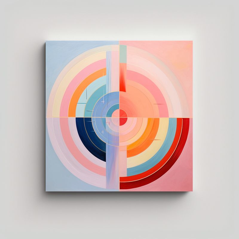 GENERICO - Pinturas Abstractas De Colores Del Arcoíris En 90x90 Cm